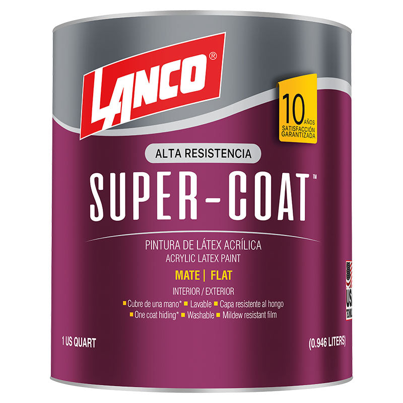 Lanco Super Coat White Acrylic Paint, 1/4 gal