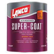 Lanco Super Coat White Satin Acrylic Paint 1/4 Gal