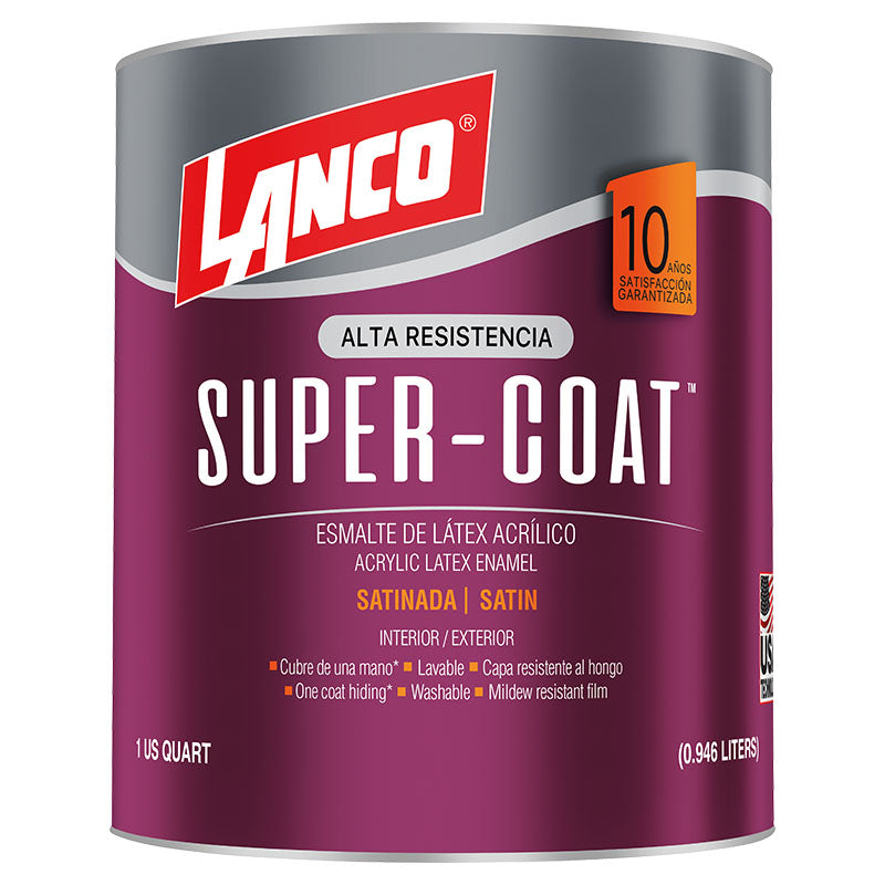 Lanco Super Coat White Satin Acrylic Paint 1/4 Gal