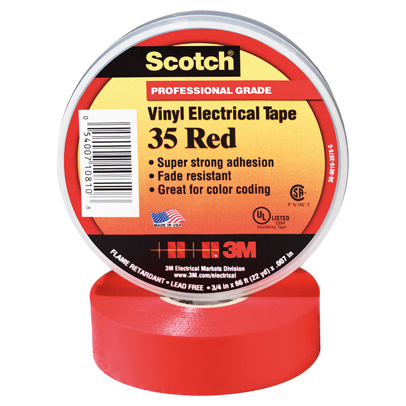 Scotch 35 Red Electrical Tape 19mm x 20m