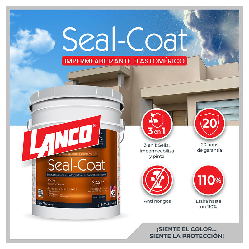 Pintura impermeabilizante Seal Coat blanco mate 1/4 gal Lanco