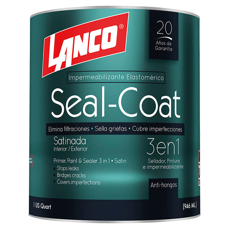 Pintura impermeabilizante Seal Coat blanco satinado 1/4 gal Lanco