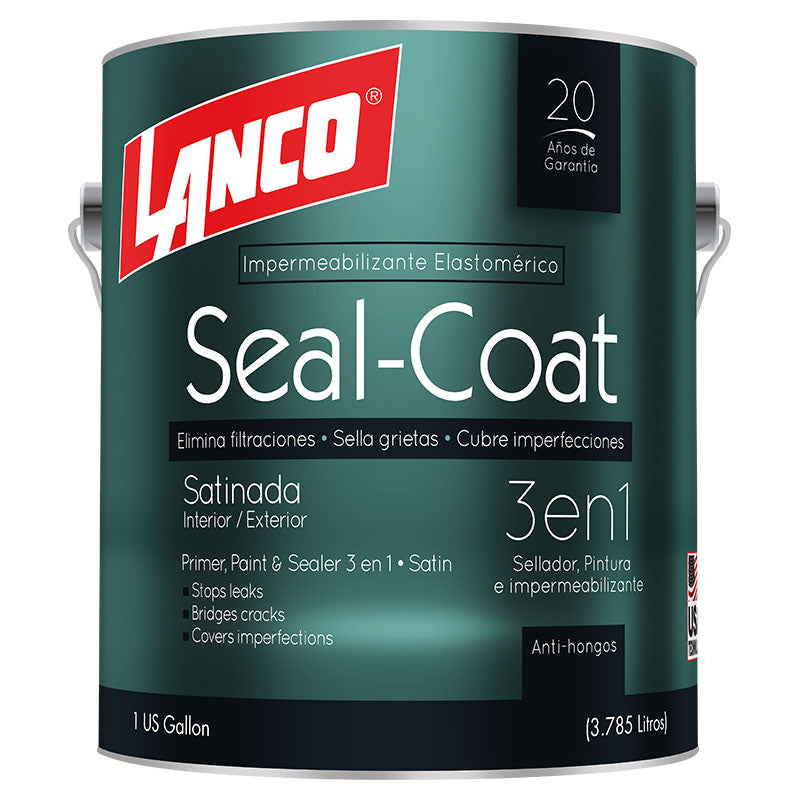 Pintura impermeabilizante Seal Coat blanco satinado 1 gal Lanco