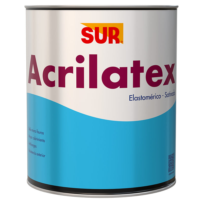 Acrylatex elastomeric satin white paint 1/4 gal SUR