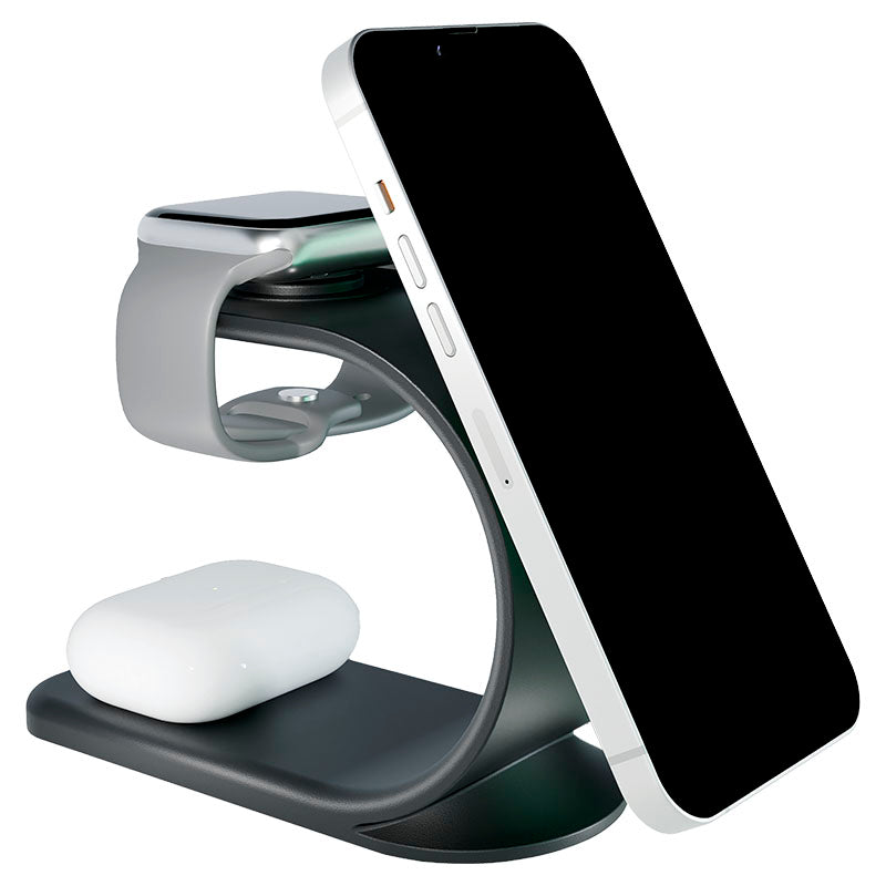 Cargador inalámbrico 3 en 1 para Iphone negro Chargeworx