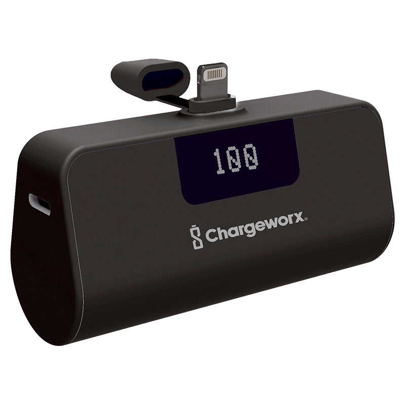 Cargador portátil puerto tipo IPhone negro Chargeworx