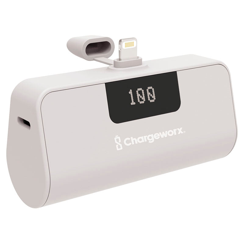 Cargador portátil puerto tipo IPhone blanco Chargeworx