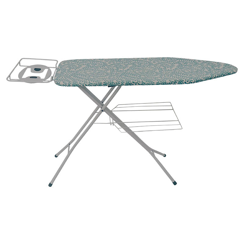 Mesa planchar pie 120 x 41 x 90 cm con repisa bajo mesa para ropa blanca