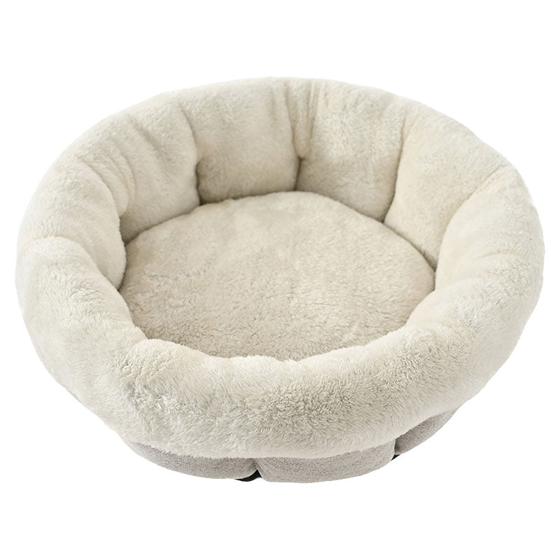 Round polyester pet bed 14 x 45 x 45 cm beige