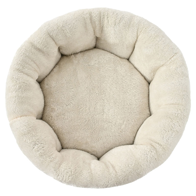 Round polyester pet bed 14 x 45 x 45 cm beige