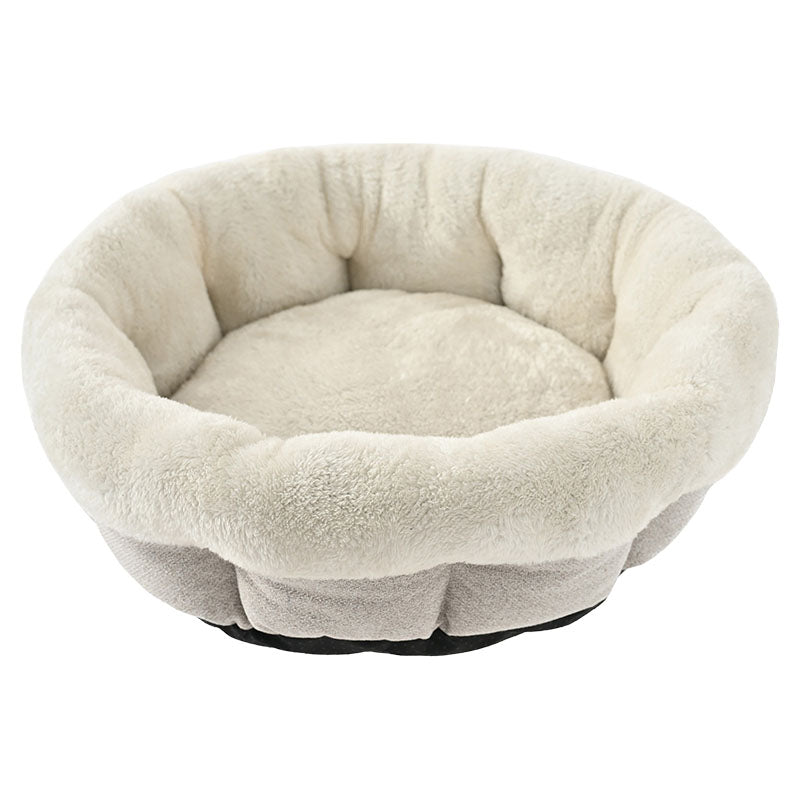Round polyester pet bed 14 x 45 x 45 cm beige