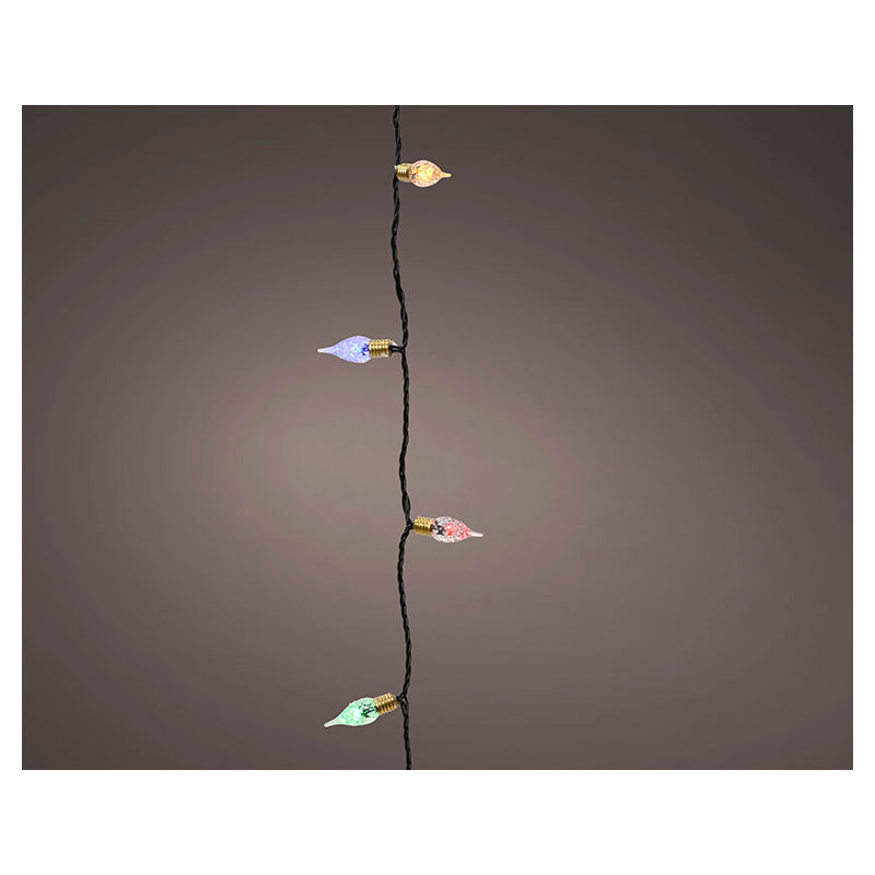 Luces LED vintage 120 luces 11.9 m verde multicolor