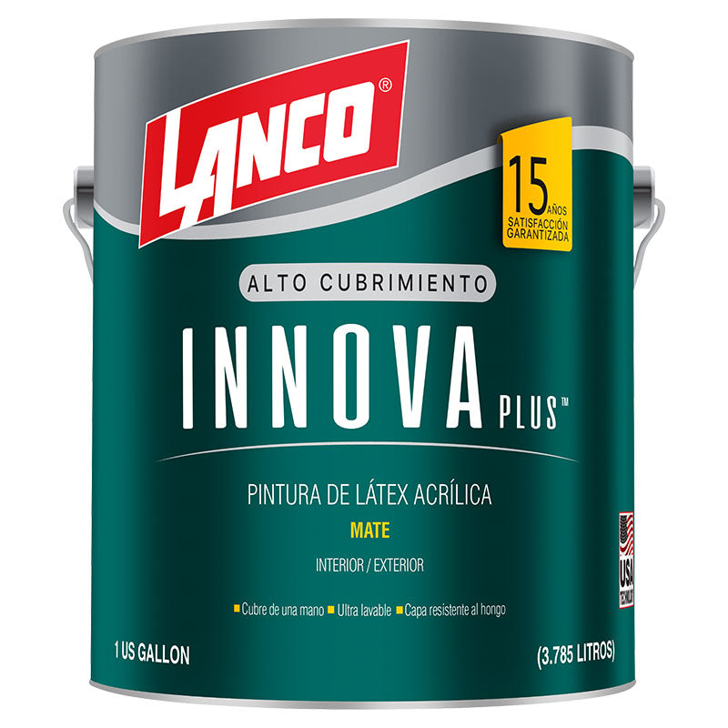 Pintura látex Innova Plus blanco mate 1 gal Lanco