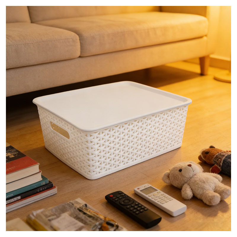 Basket 5.3 L white includes lid light-duty use