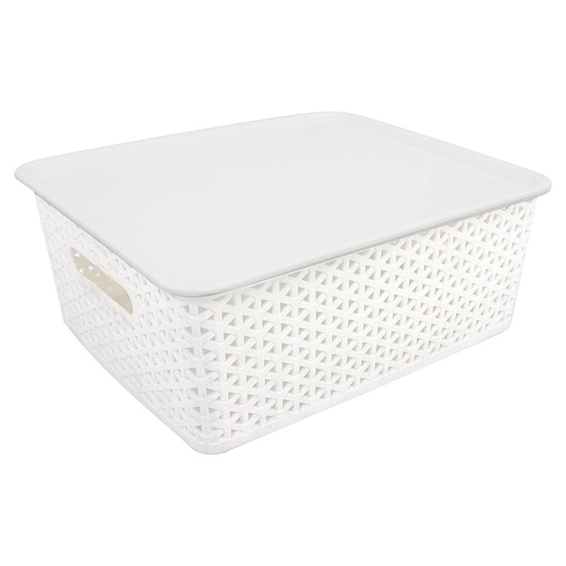 Canasta 15 L blanco incluye tapa uso liviano