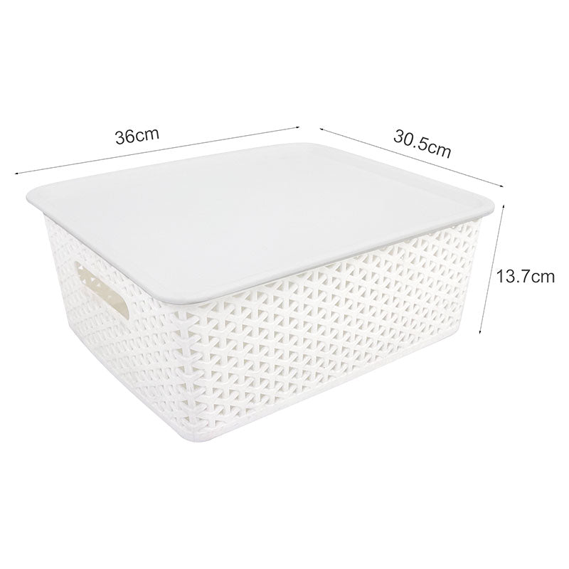 Basket 15 L white includes lid light-duty use