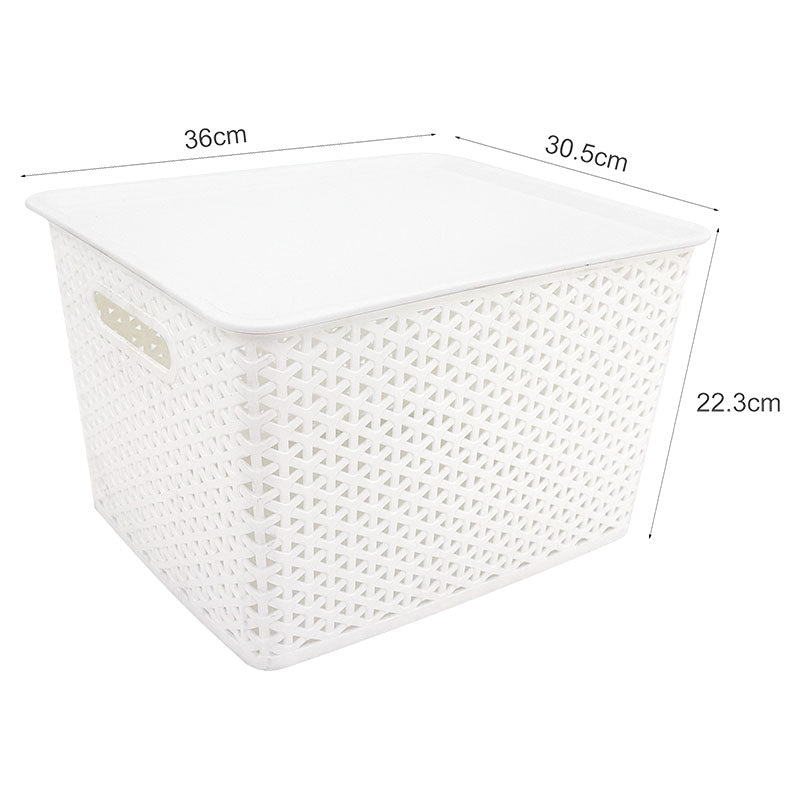 Canasta 25.5 L blanco incluye tapa uso liviano