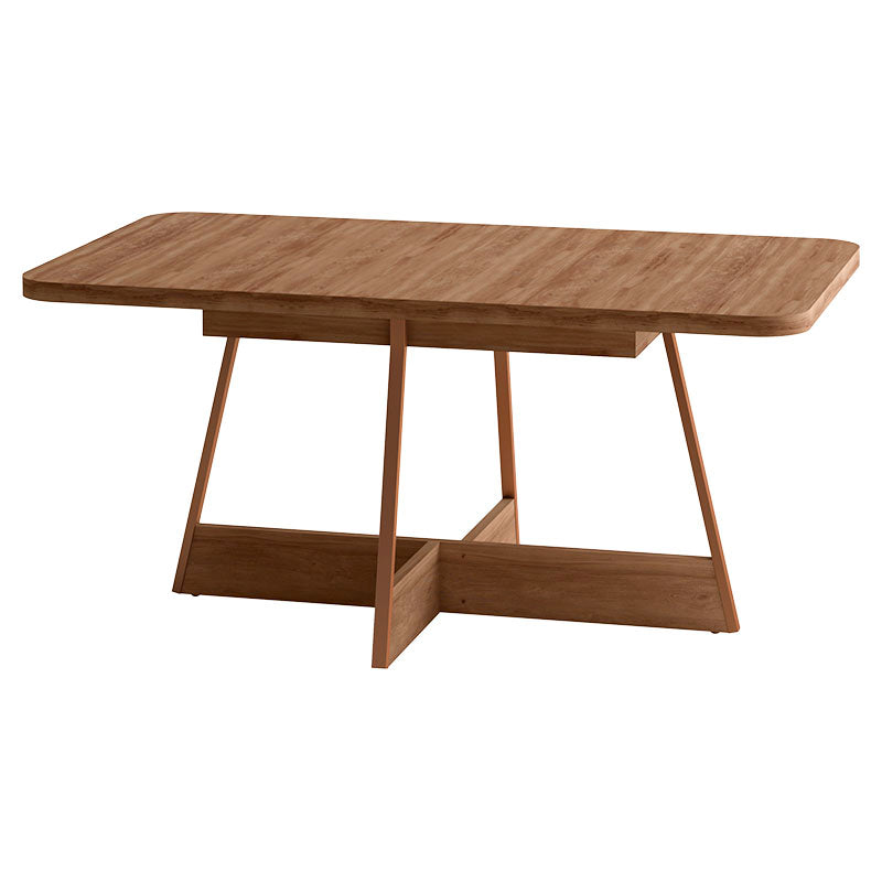 Mesa rectangular nogal con rosé 76,5 x 160 x 90 cm.