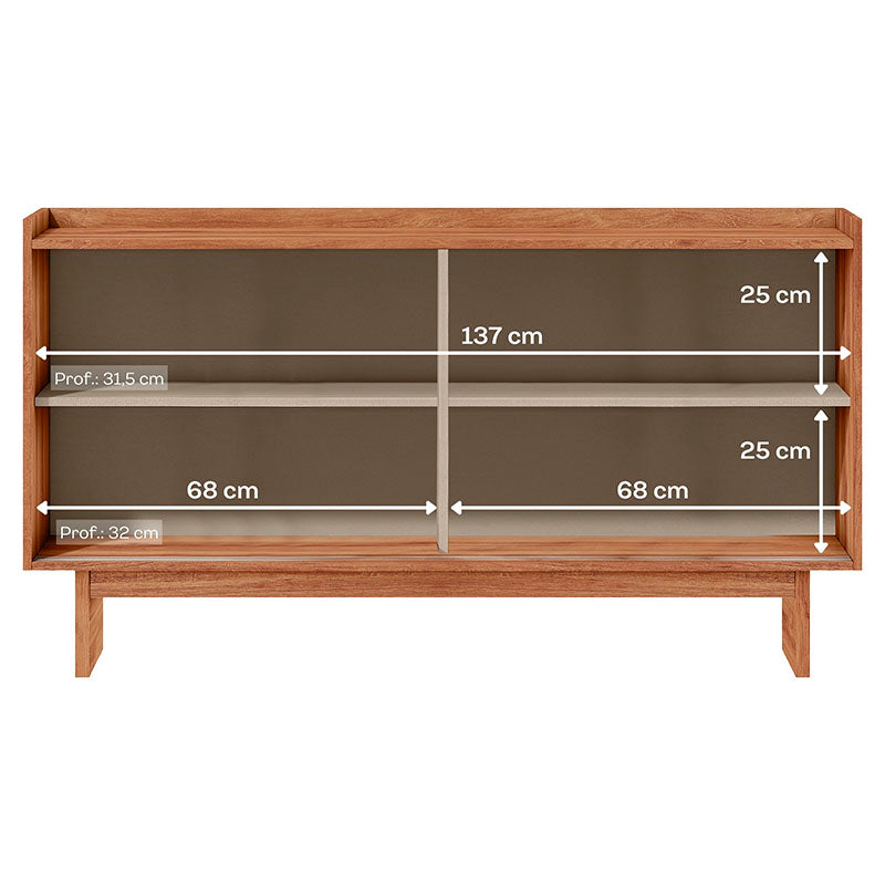 Bufetera rectangular freijo 77,5 x 140 x 38,5 cm.