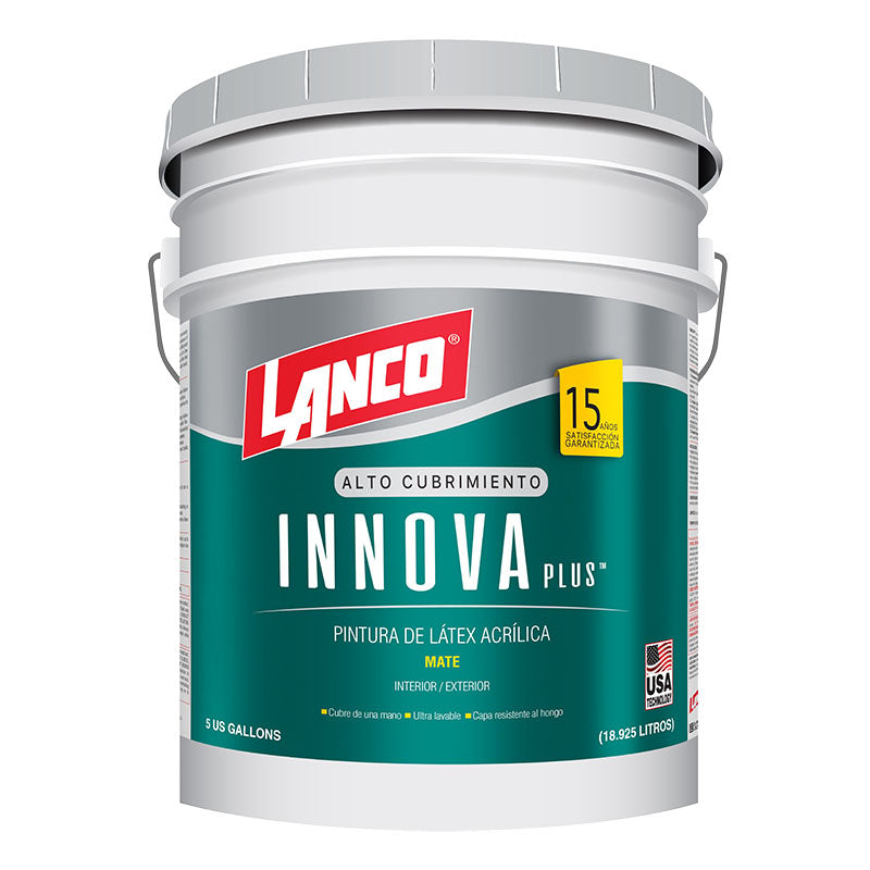 Pintura látex Innova Plus blanco satín 5 gal Lanco