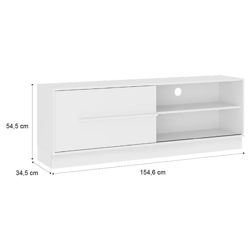 Mueble para TV MDP blanco 54,5 x 155 x 34,5 cm