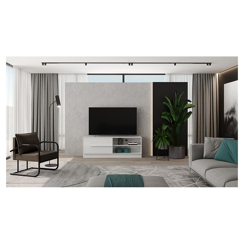 Mueble para TV MDP blanco 54,5 x 155 x 34,5 cm