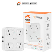 Nexxt Solutions Wi-Fi Smart Power Strip with 4 Outlets and 4 USB Ports