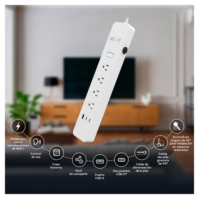Regleta inteligente con puertos USB Wi-Fi Nexxt Solutions