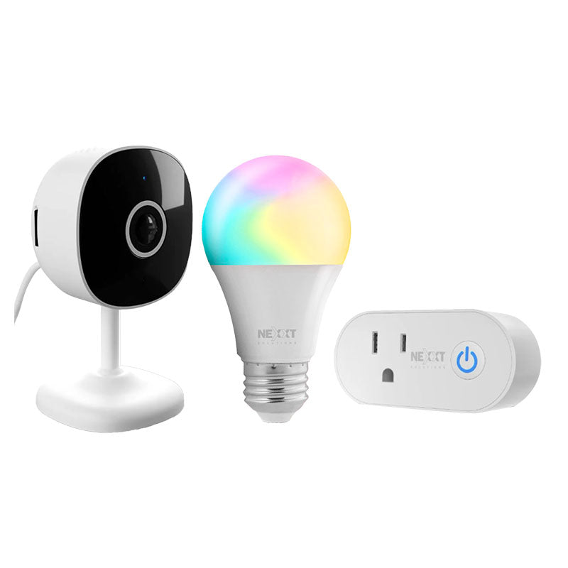 Smart home kit RGB bulb + plug + indoor camera Nexxt Solutions