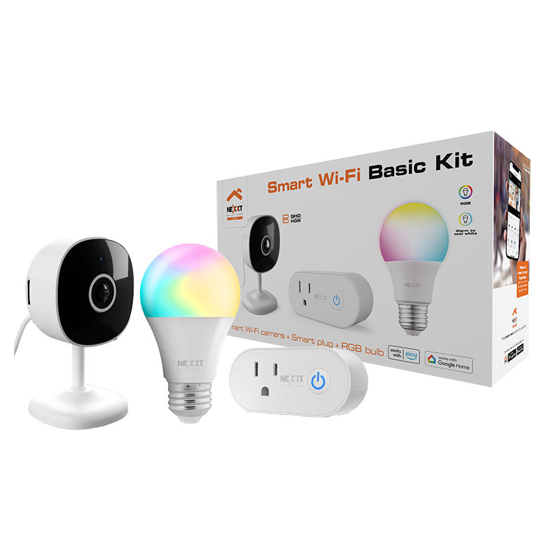 Smart home kit RGB bulb + plug + indoor camera Nexxt Solutions