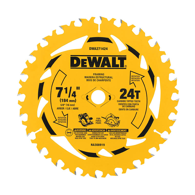 Disco sierra 7 1/4" 24 dientes DeWalt