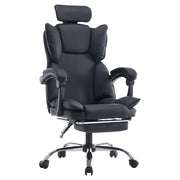 Black and chrome office chair supports up to 150 kg Basic Living
