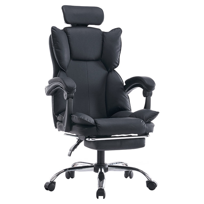 Silla de oficina acero cromado y negro soporta hasta 150 kg Basic Living