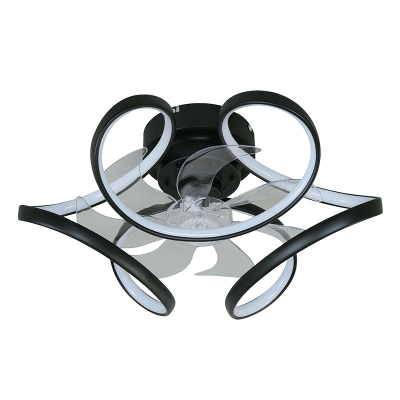 Lámpara LED con ventilador DC 20" negro 35 W 3CCT con control remoto Designers