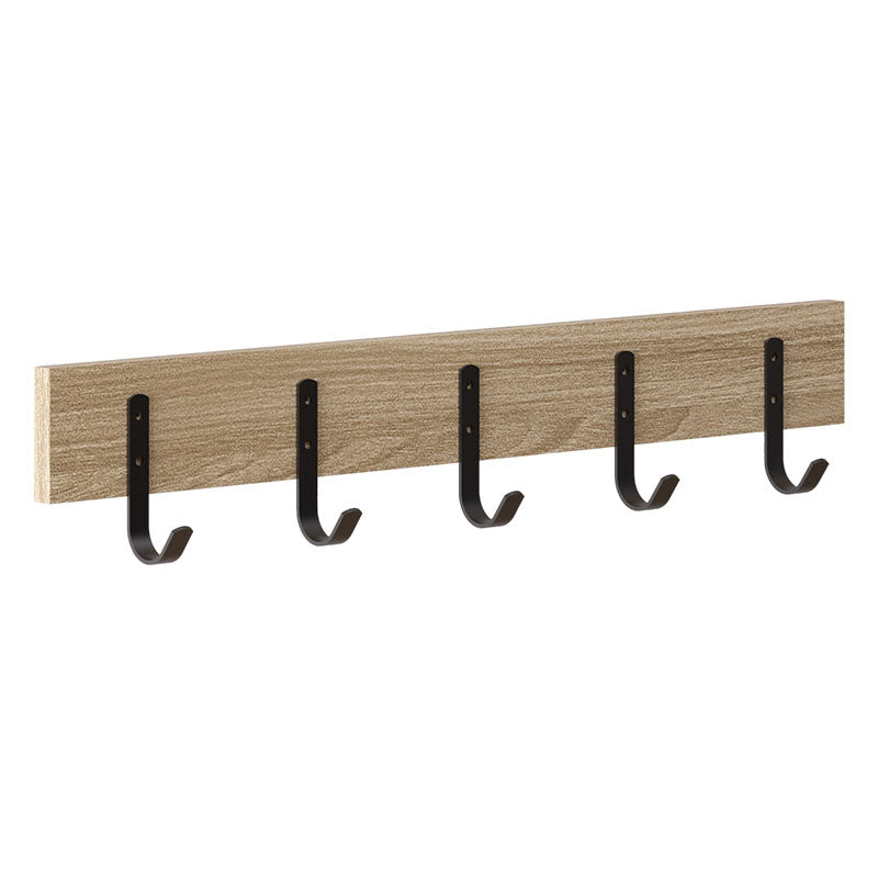 Perchero 5 ganchos MDF rectangular roble miel 60 x 11 cm
