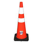 36" Orange Safety Cone with Reflective Strip Majic