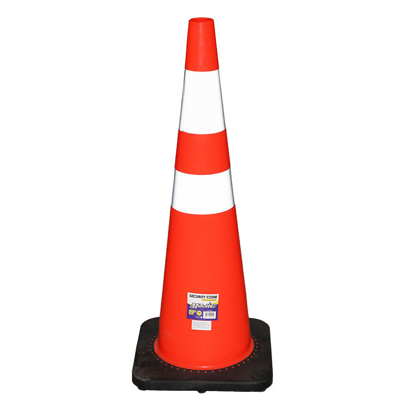36" Orange Safety Cone with Reflective Strip Majic
