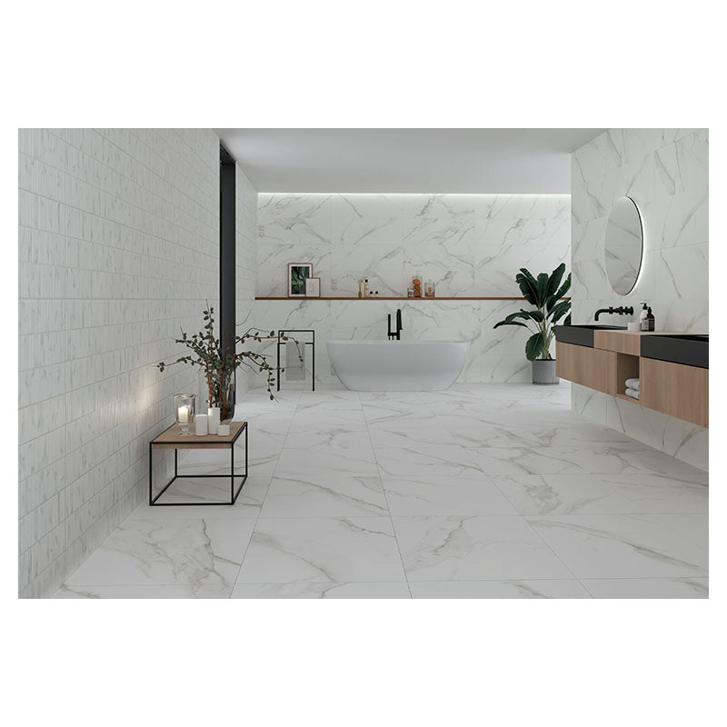 33.3 x 90 cm Lumiere LB White Ceramic Floor Tile 1.2 m²