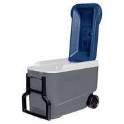 Igloo Maxcold 40 QT 37 Liter Grey and Blue Wheeled Cooler