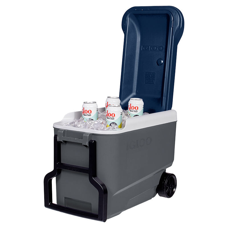 Igloo Maxcold 40 QT 37 Liter Grey and Blue Wheeled Cooler