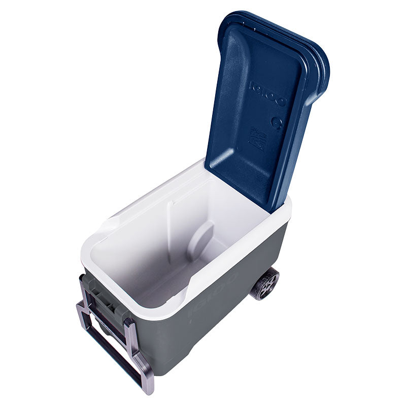 Igloo Maxcold 40 QT 37 Liter Grey and Blue Wheeled Cooler