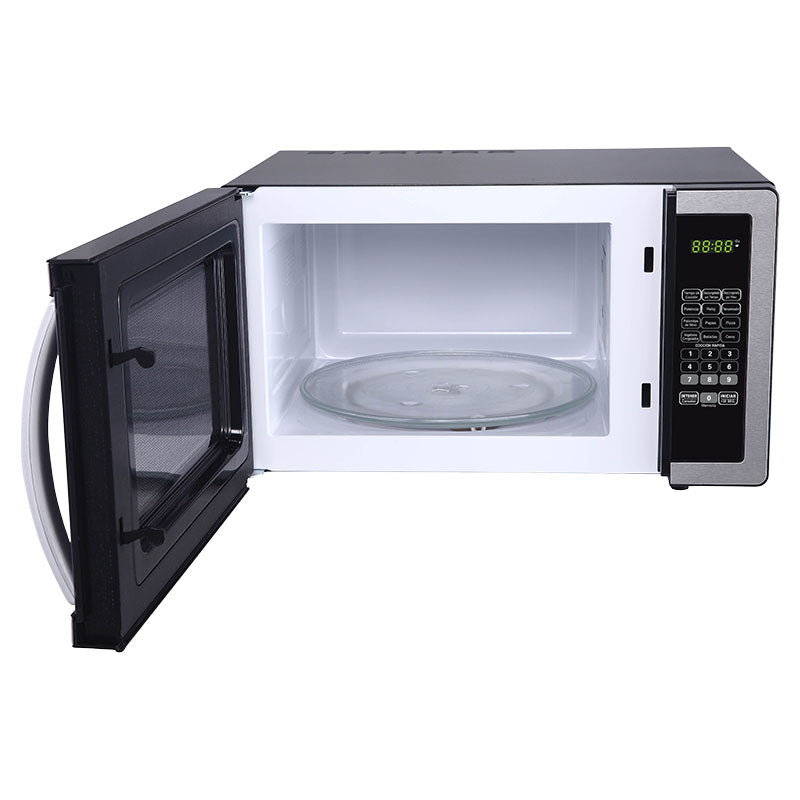 Horno microondas negro 30 litros 1,1 pies con panel digital de acero inoxidable Oster
