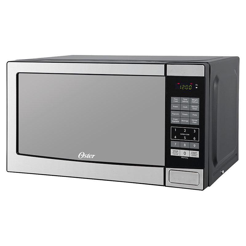 Horno microondas gris 20 litros 0,7 pies con panel digital de acero inoxidable Oster