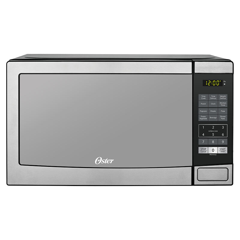 Horno microondas gris 20 litros 0,7 pies con panel digital de acero inoxidable Oster