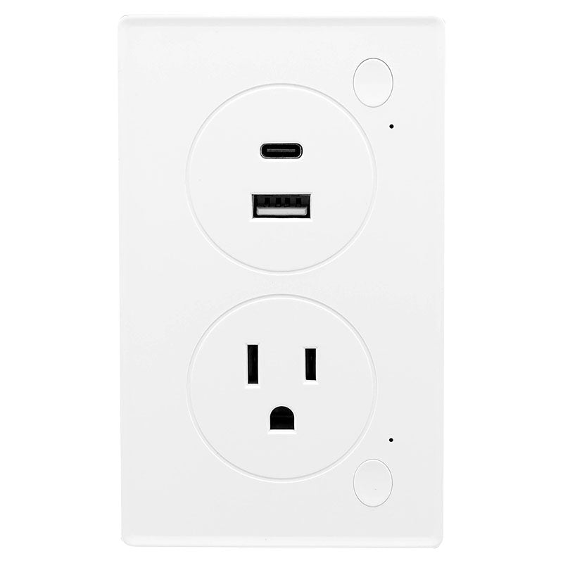 Ecko VTA+ Smart Dual AC USB-A and USB-C Outlet