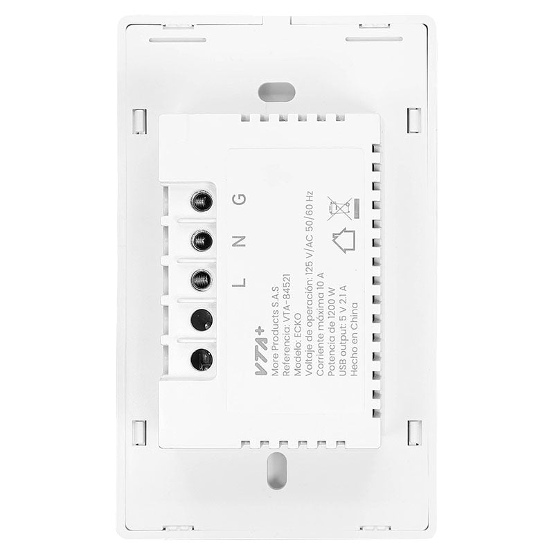 Ecko VTA+ Smart Dual AC USB-A and USB-C Outlet