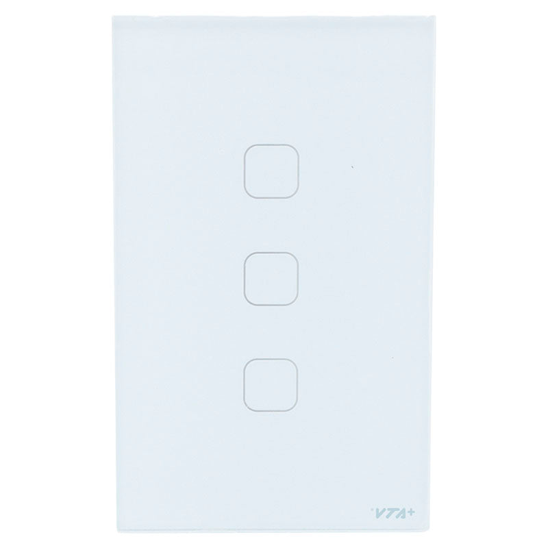 Interruptor inteligente touch triple 125 VAC 10 A blanco VTA+
