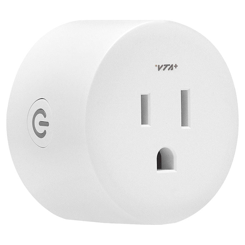 Tomacorriente inteligente sencillo 10 A 125 VAC con botón de encendido VTA+