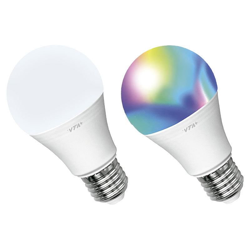 Set de 2 bombillos LED inteligentes 9W E27 A60 RGB VTA+