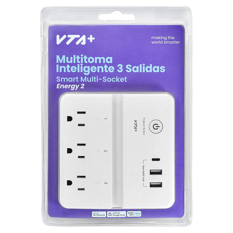 Multitoma inteligente 3 salidas USB-A 1 salidas USB-C VTA+